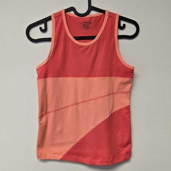 BCG Racer Back Athletic Colorblock Top Coral M (8 / 10) - Picture 4 of 4
